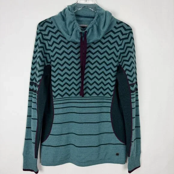 Smartwool Optic Frills Double Knit Pullover Sweater Women's Medium Merino Wool - Picture 2 of 16